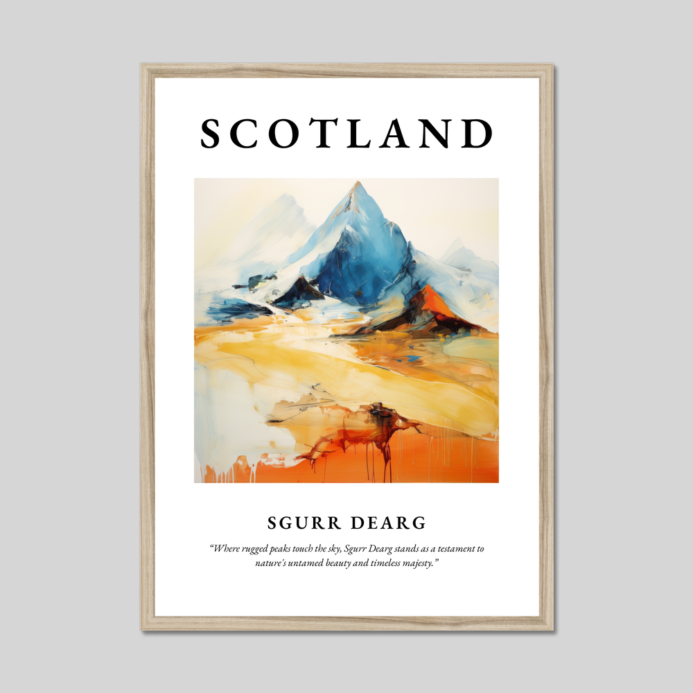 Poster in a natural frame with the word Scotland