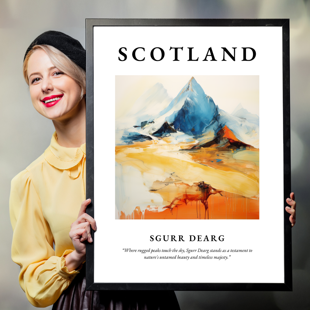 Person holding a poster of Sgurr Dearg