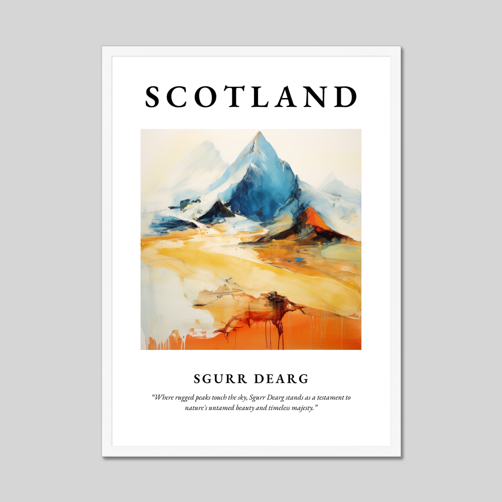 Poster in a white frame with the word Scotland