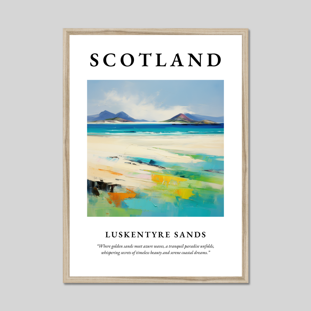 Poster in a natural frame with the word Scotland