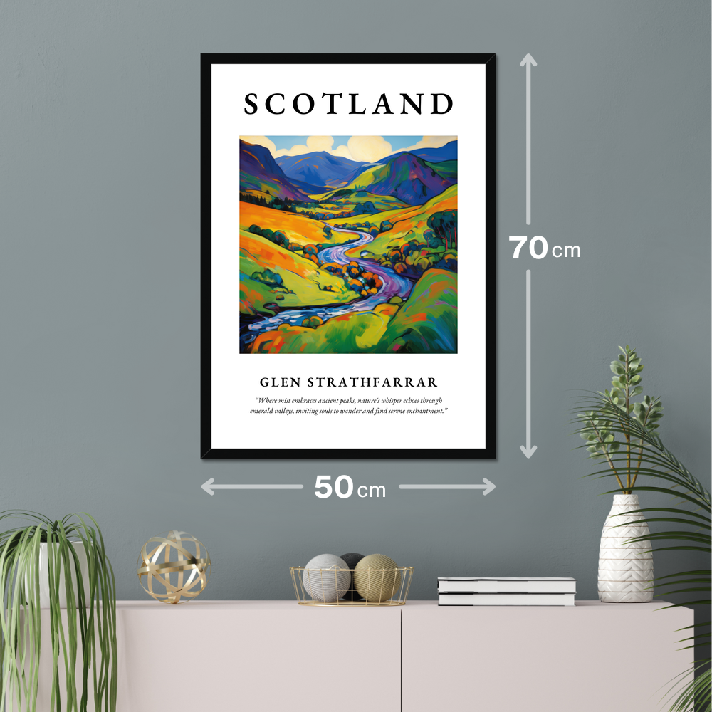 Poster of Glen Strathfarrar hanging on a wall