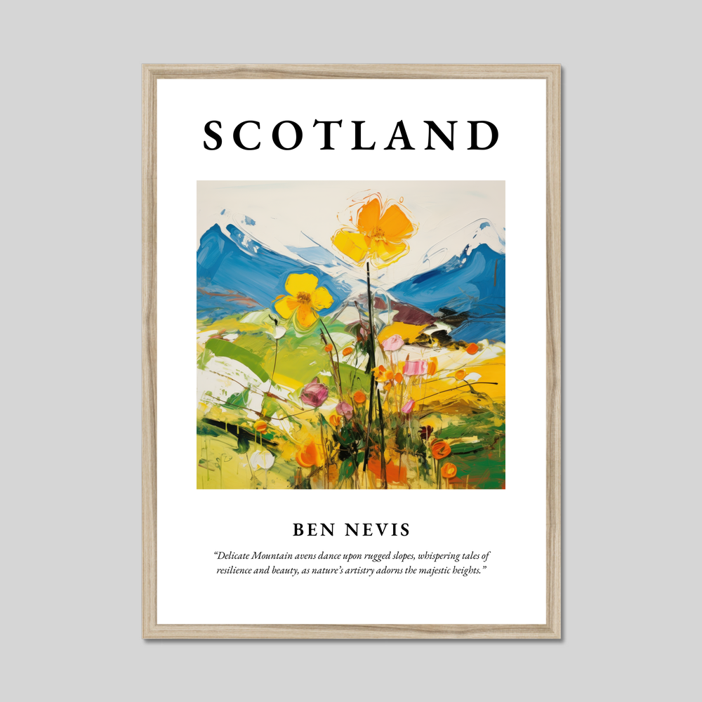 Poster in a natural frame with the word Scotland