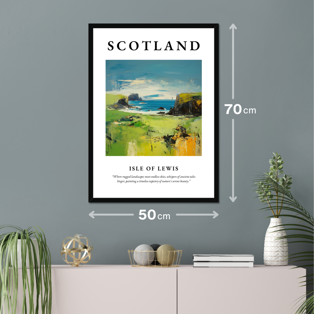 Poster of Isle of Lewis hanging on a wall