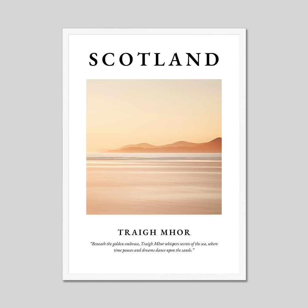 Poster in a white frame with the word Scotland