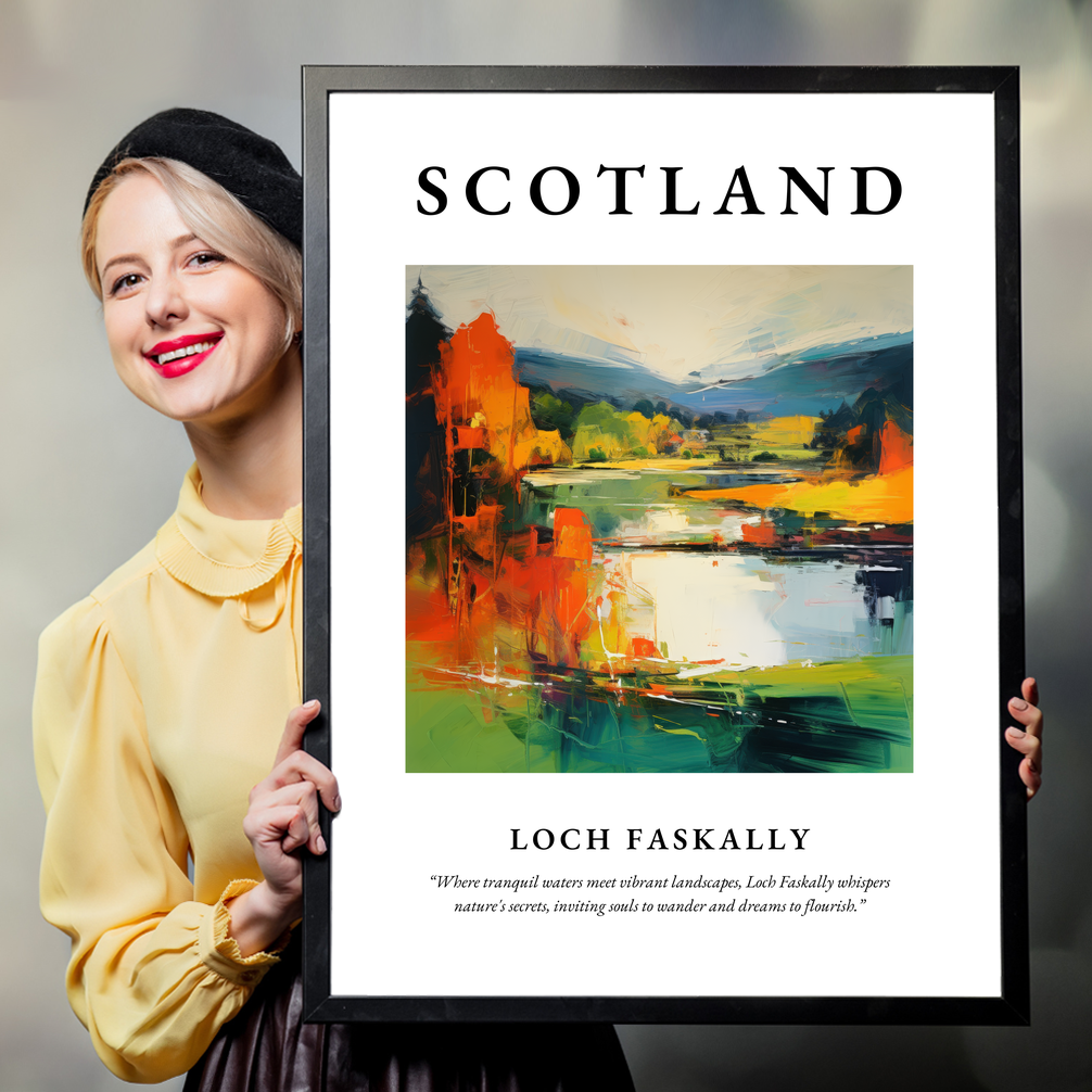 Person holding a poster of Loch Faskally