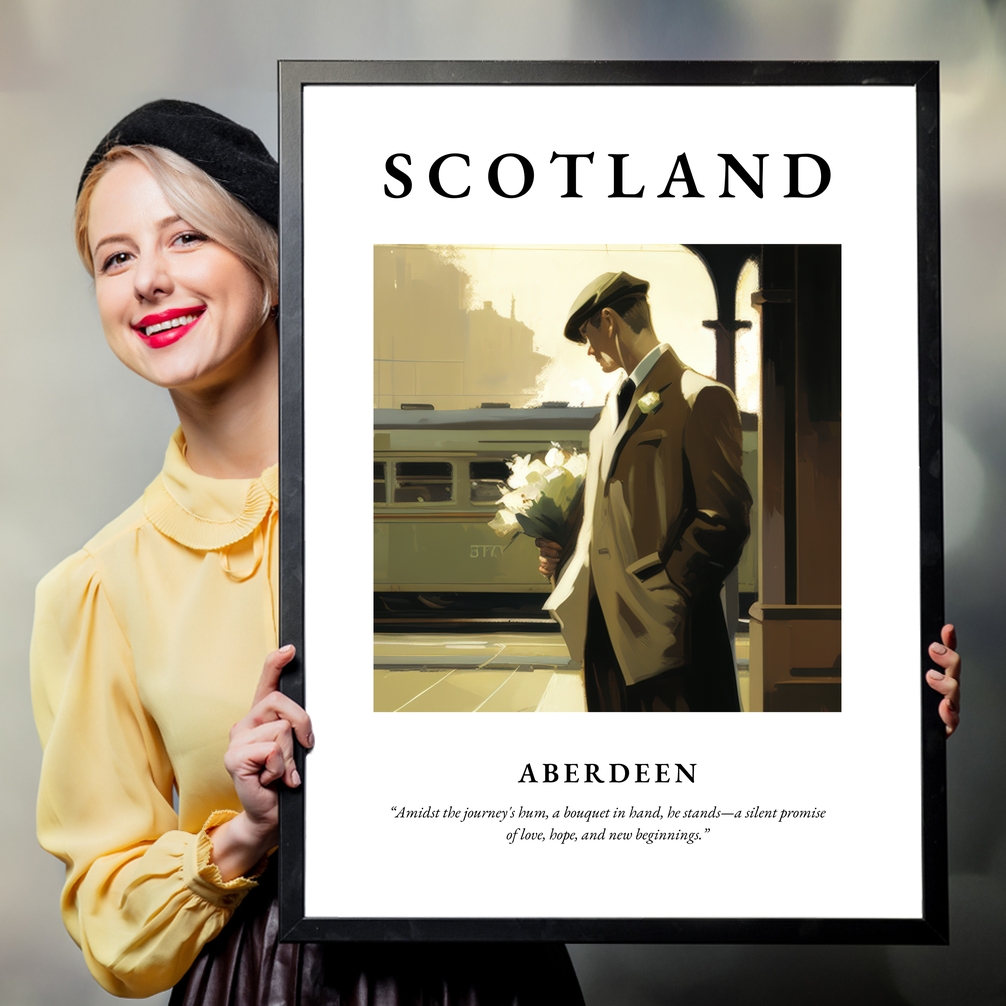 Person holding a poster of Aberdeen