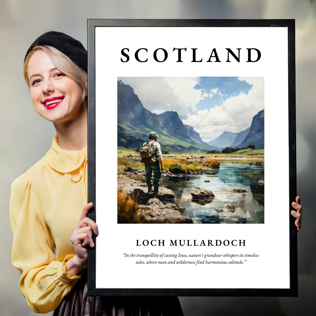 Person holding a poster of Loch Mullardoch