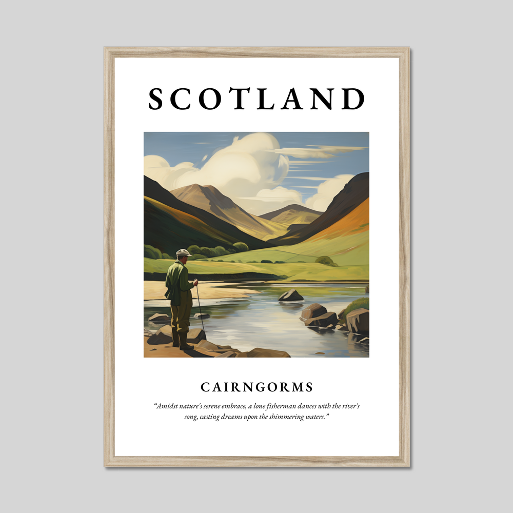 Poster in a natural frame with the word Scotland