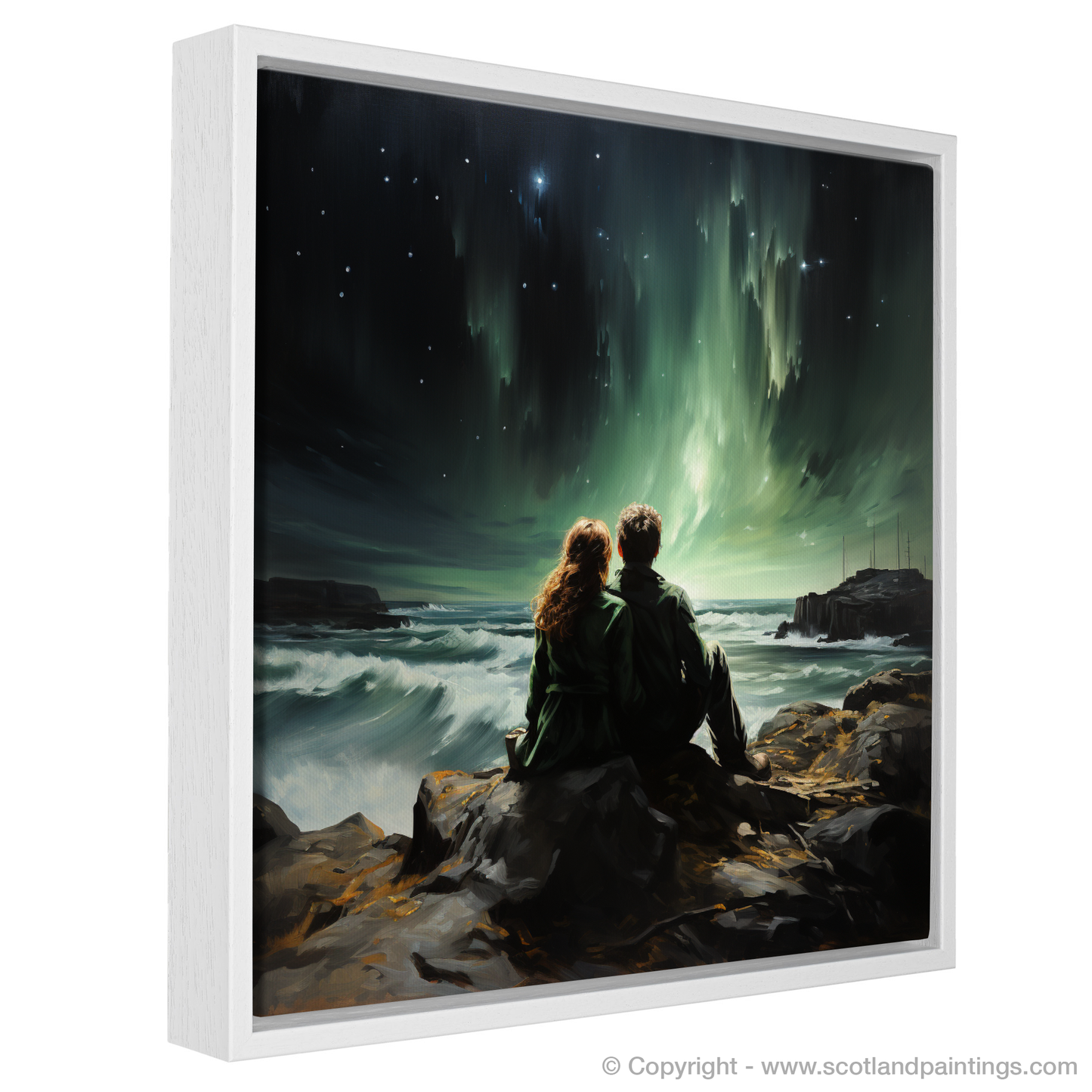 Aurora Embrace: A Scottish Coastal Reverie