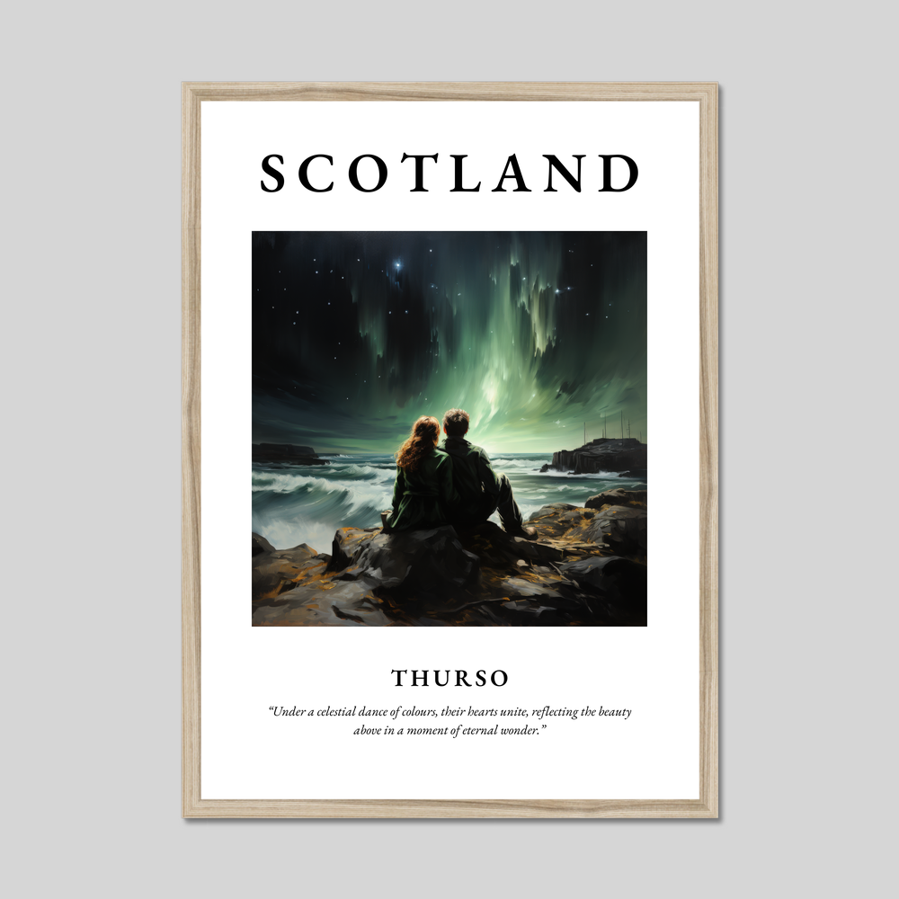 Poster in a natural frame with the word Scotland