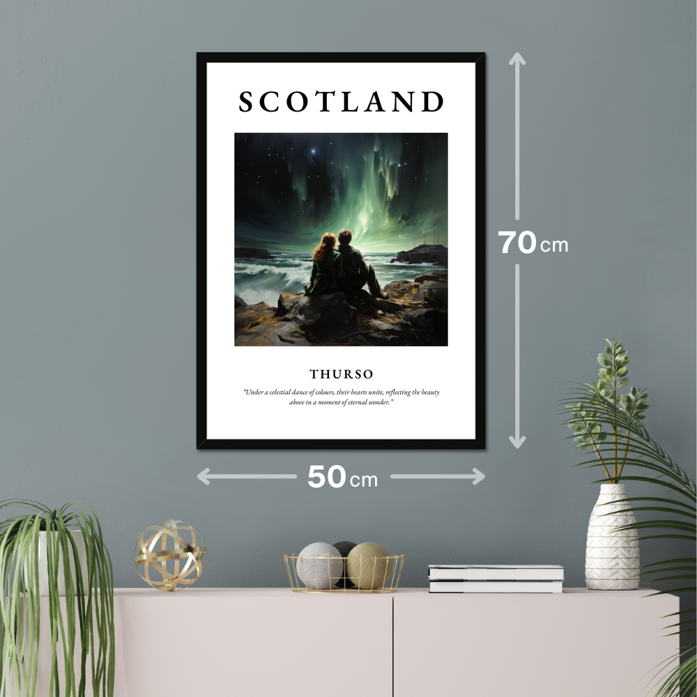 Poster of Thurso hanging on a wall