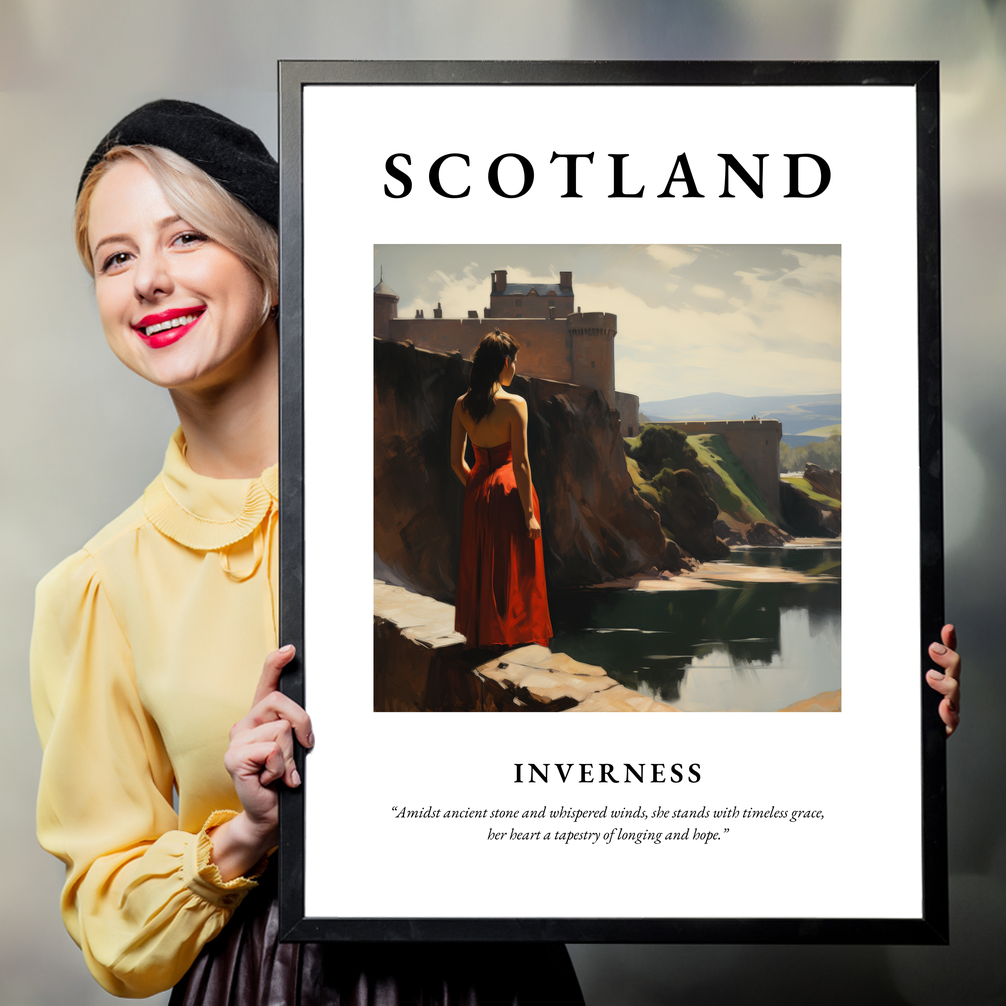 Person holding a poster of Inverness