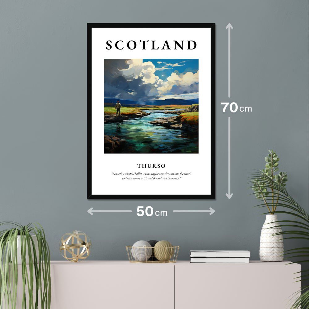 Poster of Thurso hanging on a wall