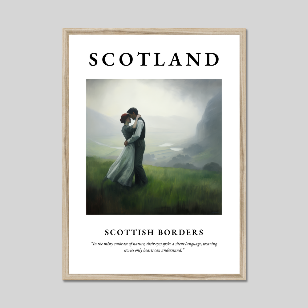 Poster in a natural frame with the word Scotland