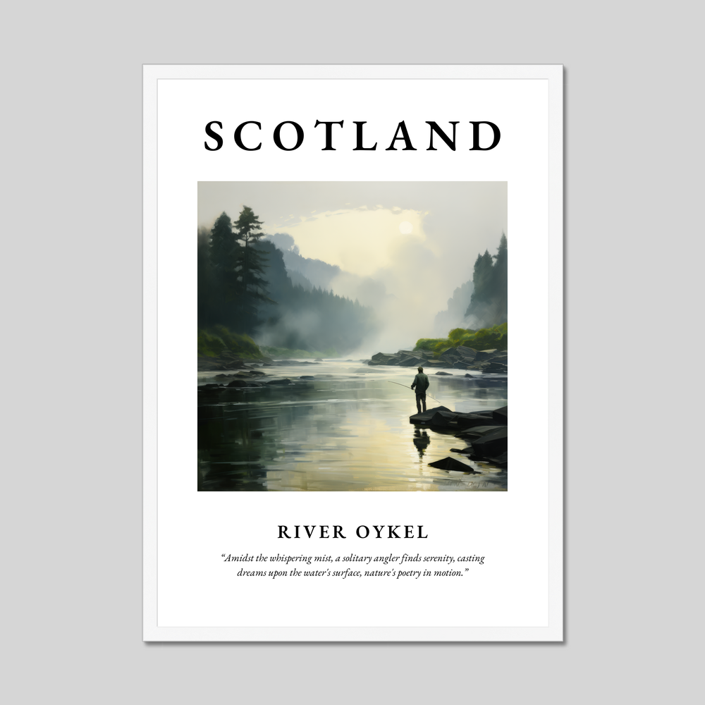 Poster in a white frame with the word Scotland