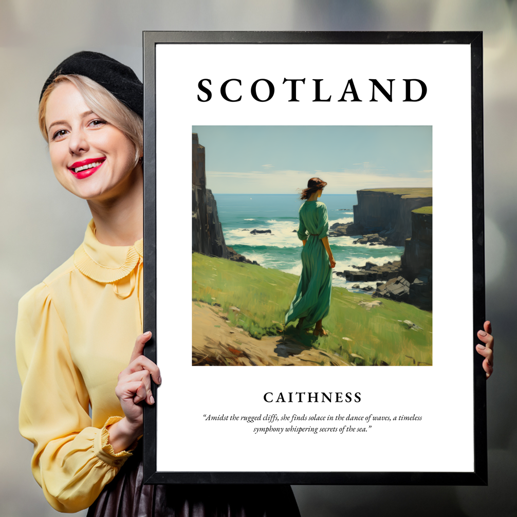 Person holding a poster of Caithness