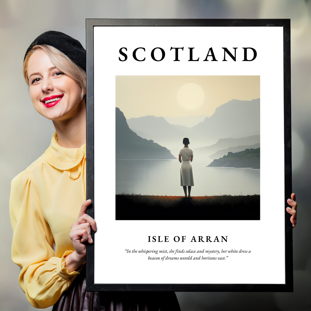 Person holding a poster of Isle of Arran