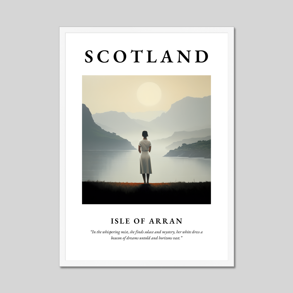 Poster in a white frame with the word Scotland