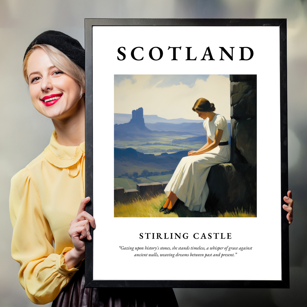 Person holding a poster of Stirling Castle