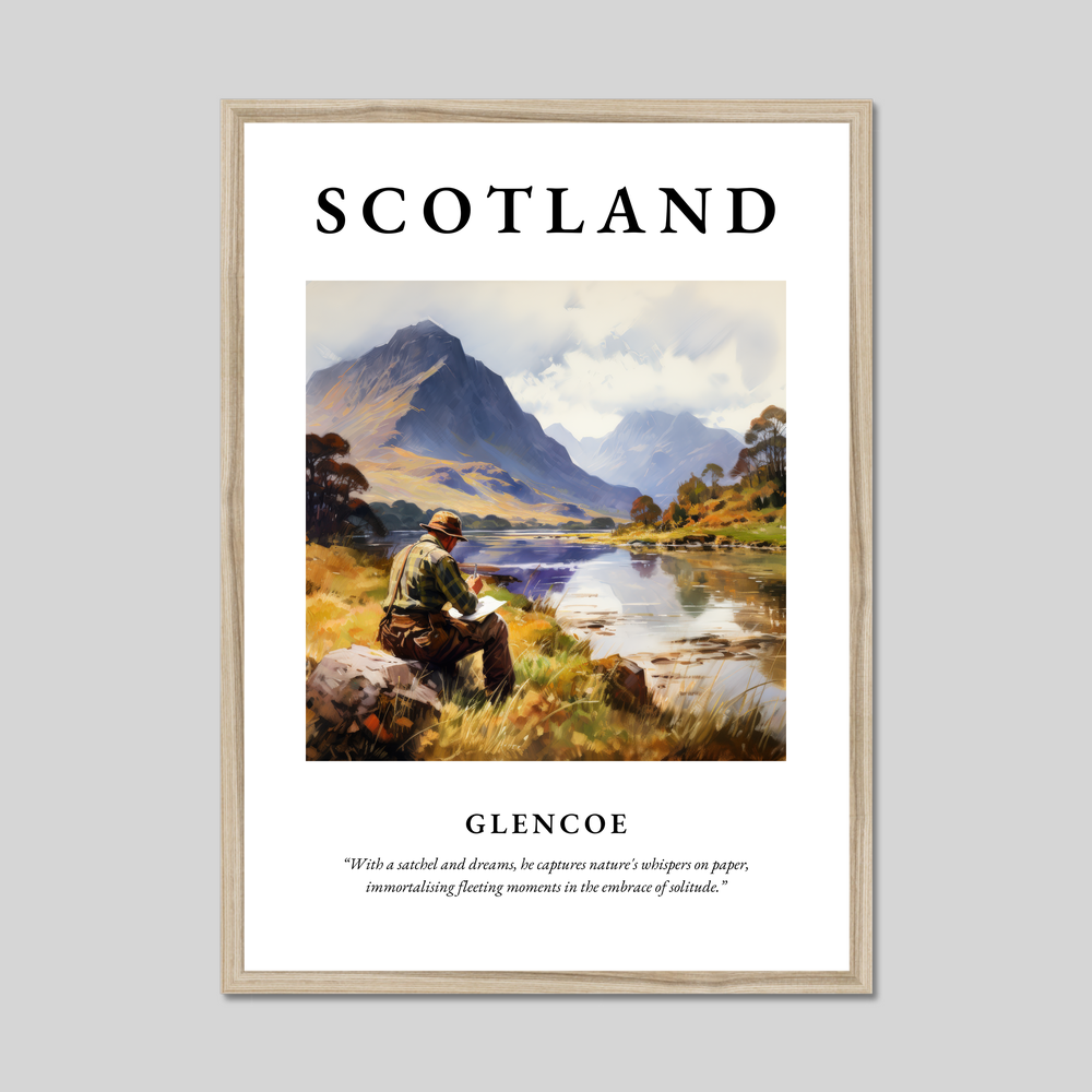 Poster in a natural frame with the word Scotland