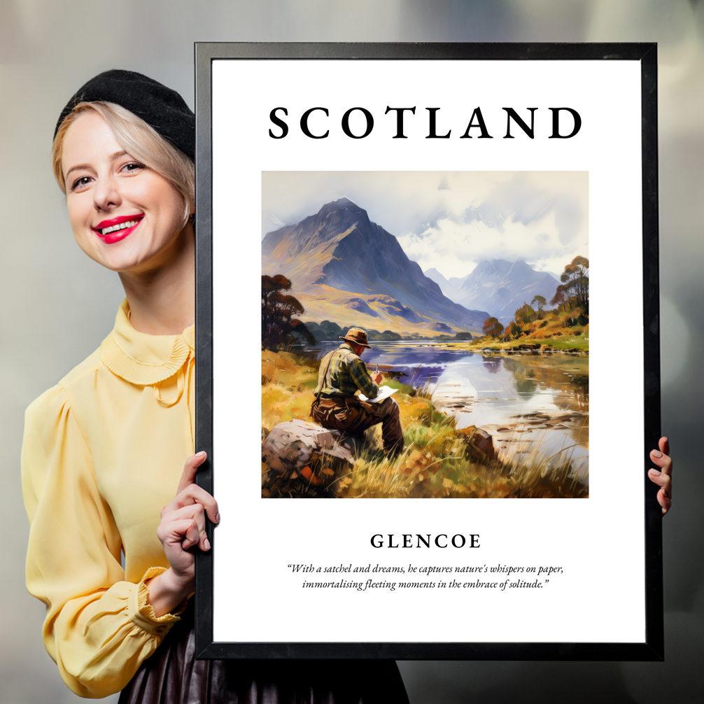 Person holding a poster of Glencoe