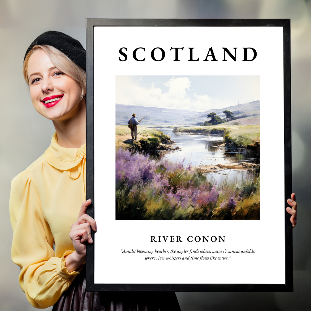 Person holding a poster of River Conon