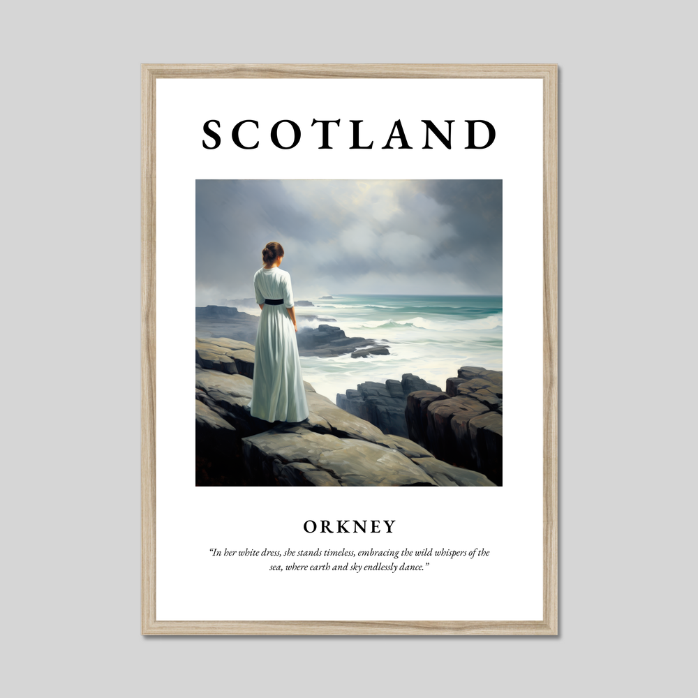 Poster in a natural frame with the word Scotland