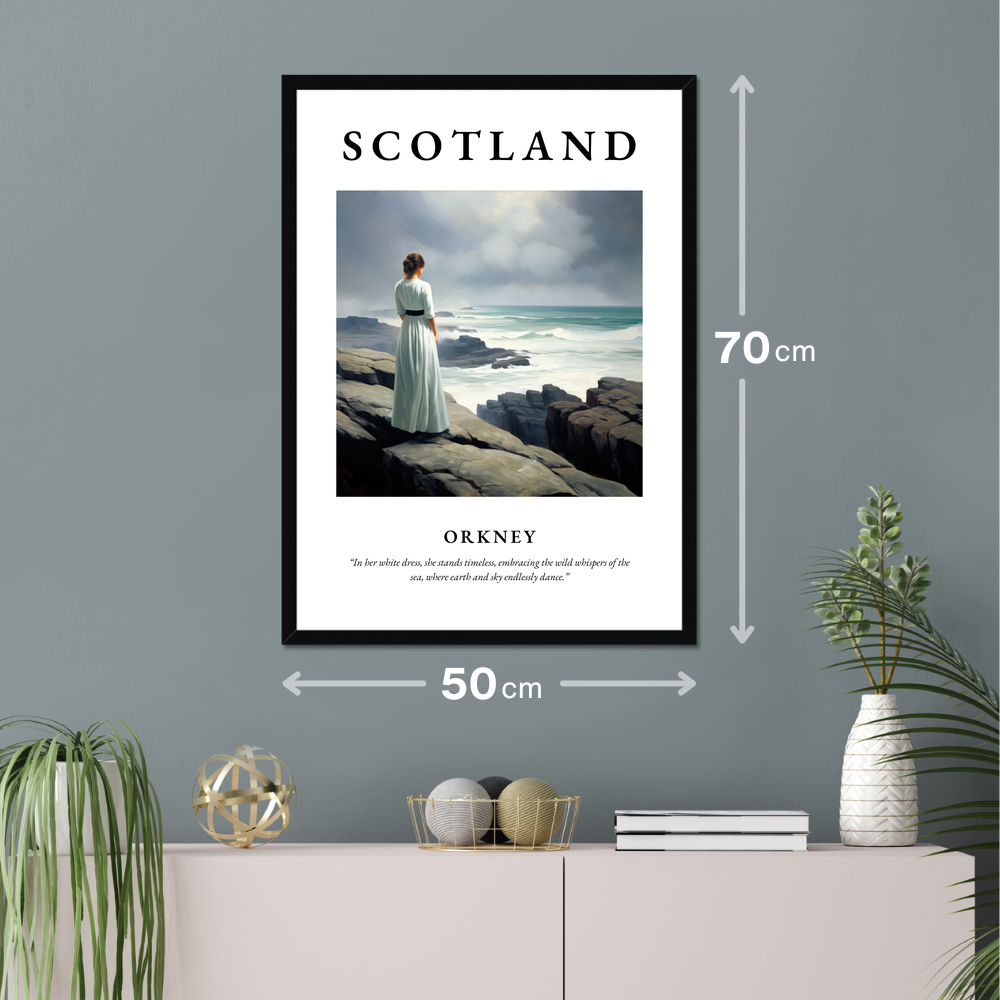 Poster of Orkney hanging on a wall