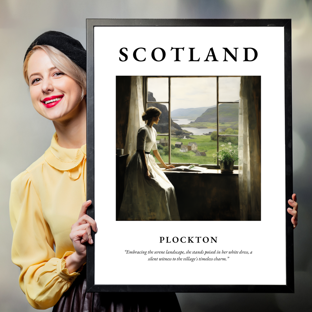 Person holding a poster of Plockton