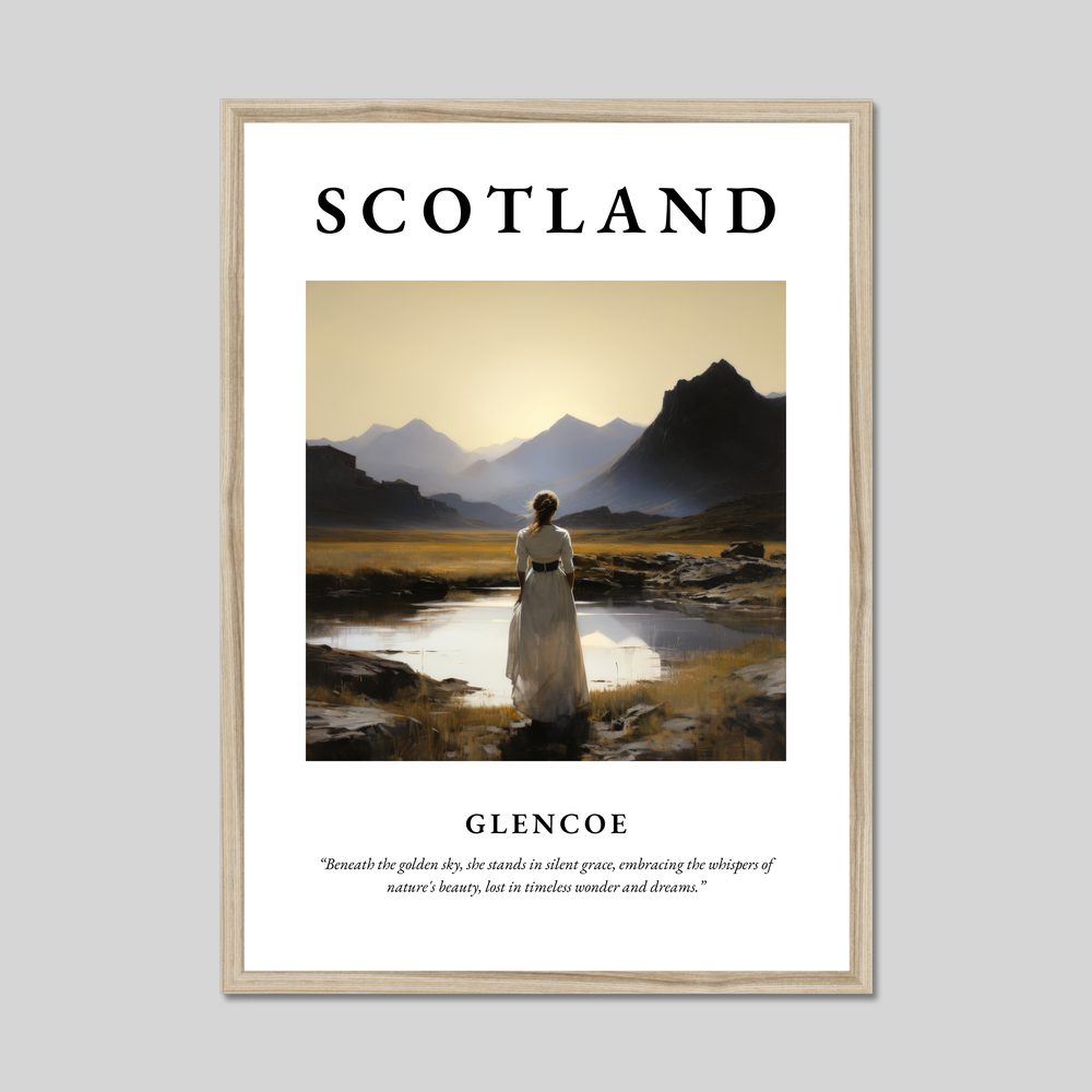 Poster in a natural frame with the word Scotland