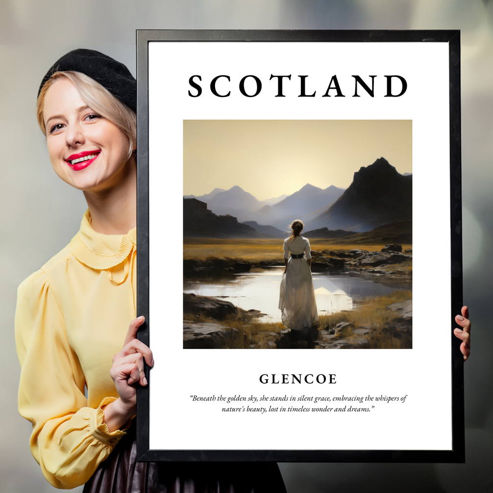 Person holding a poster of Glencoe