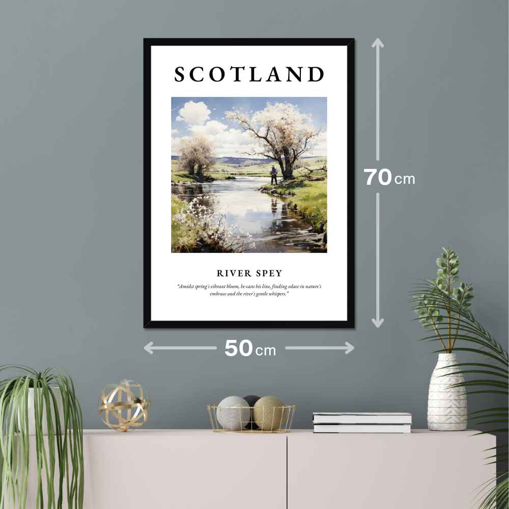 Poster of River Spey hanging on a wall