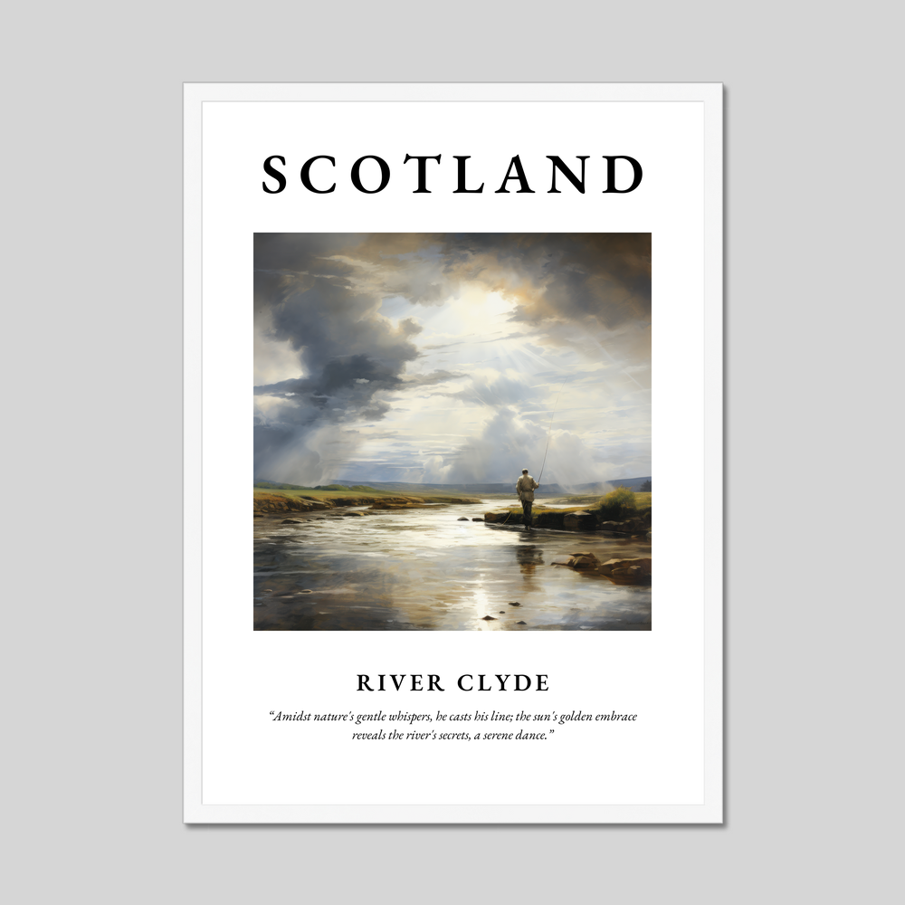 Poster in a white frame with the word Scotland