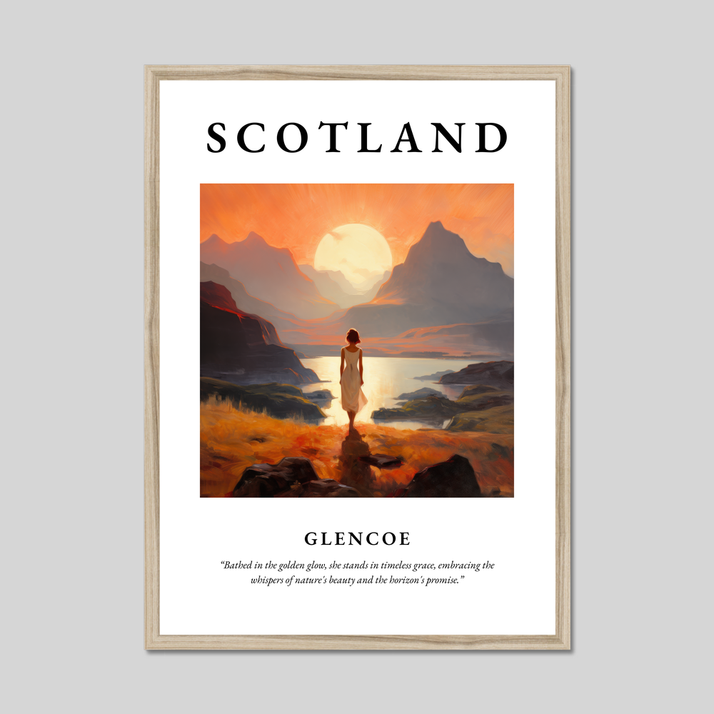 Poster in a natural frame with the word Scotland