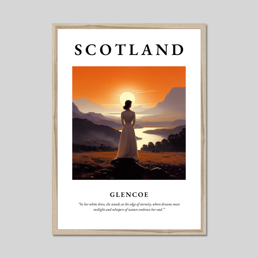 Poster in a natural frame with the word Scotland