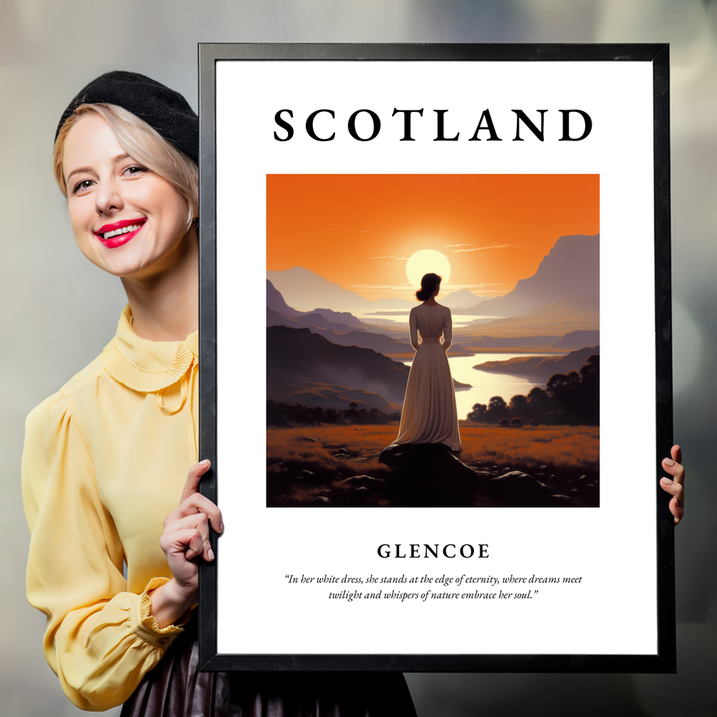 Person holding a poster of Glencoe