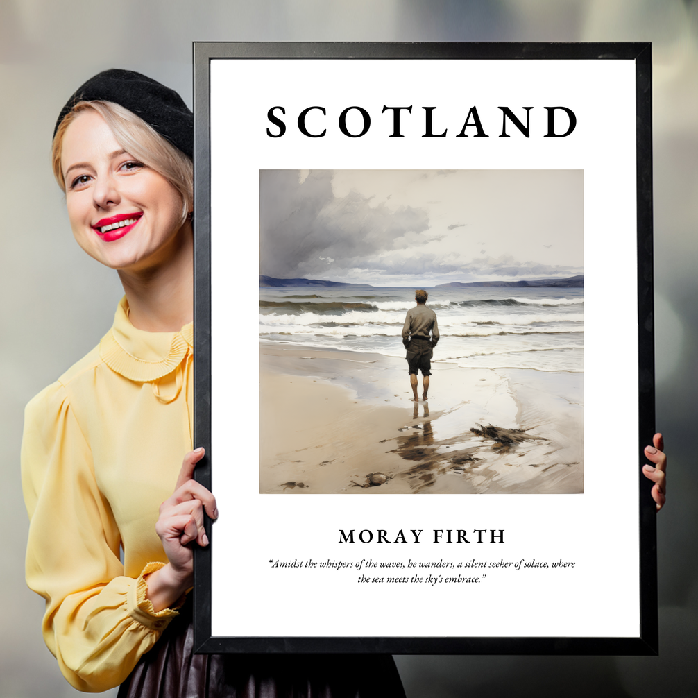 Person holding a poster of Moray Firth