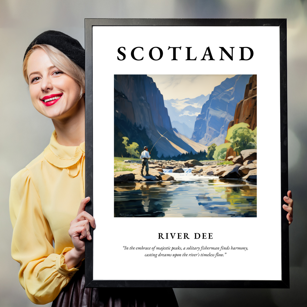 Person holding a poster of River Dee