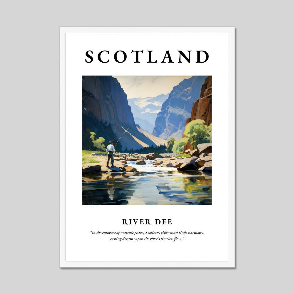 Poster in a white frame with the word Scotland