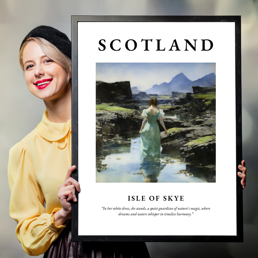 Person holding a poster of Isle of Skye