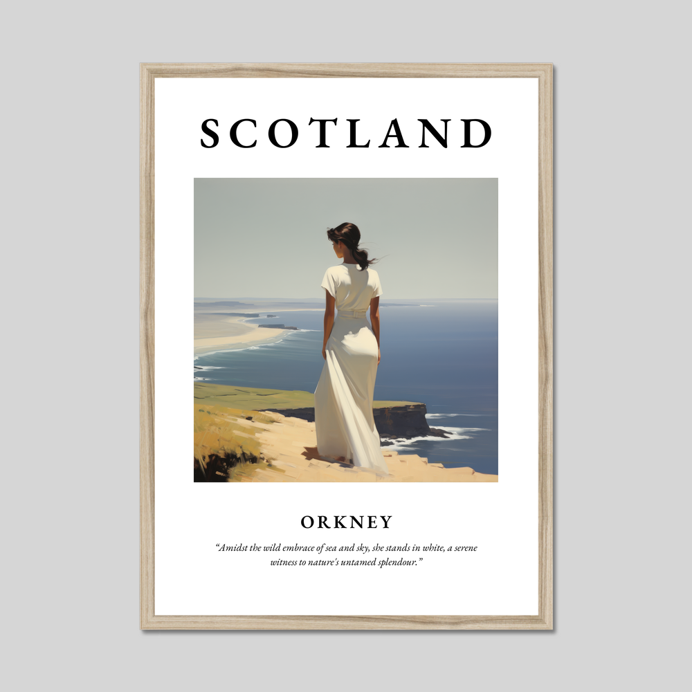 Poster in a natural frame with the word Scotland