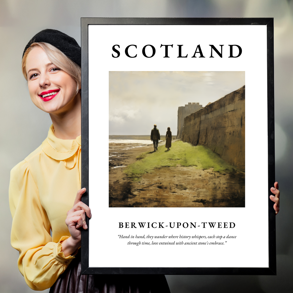 Person holding a poster of Berwick-upon-Tweed