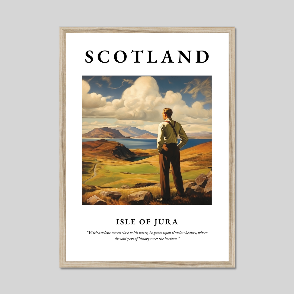 Poster in a natural frame with the word Scotland