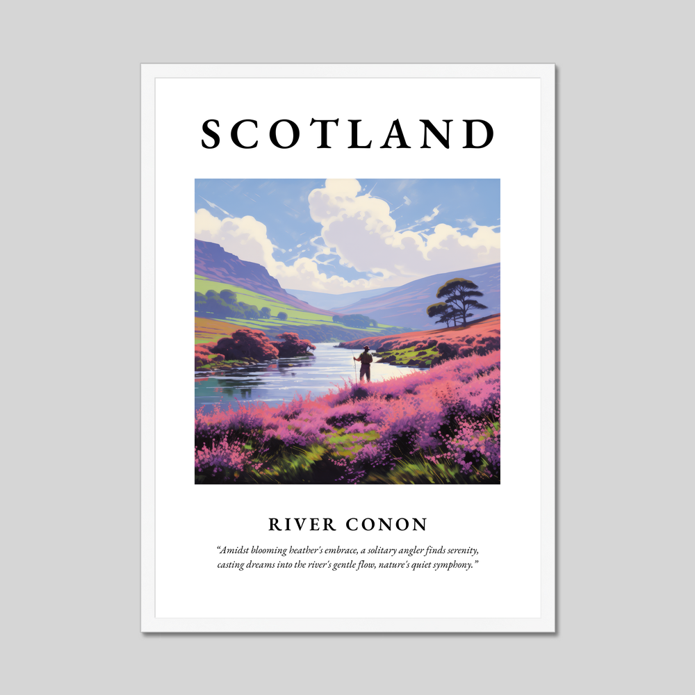 Poster in a white frame with the word Scotland