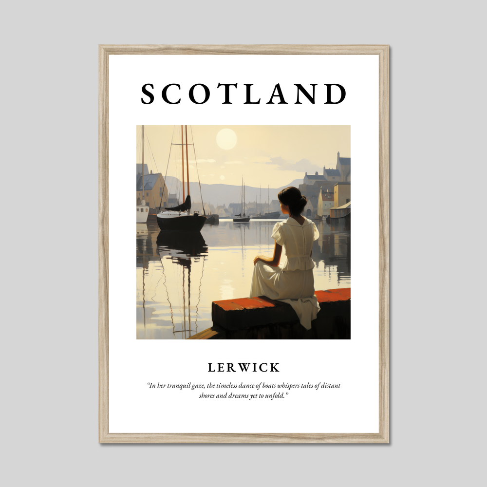 Poster in a natural frame with the word Scotland