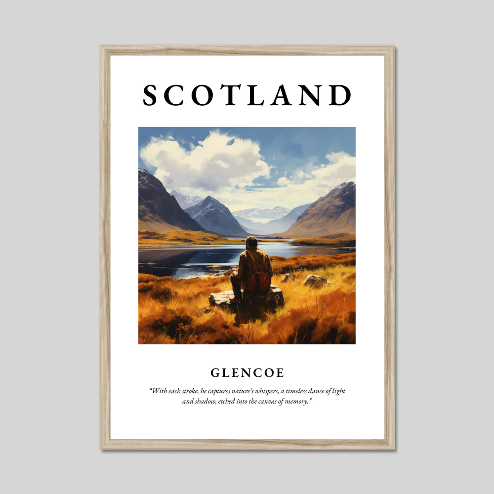 Poster in a natural frame with the word Scotland