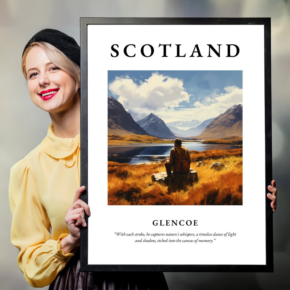 Person holding a poster of Glencoe