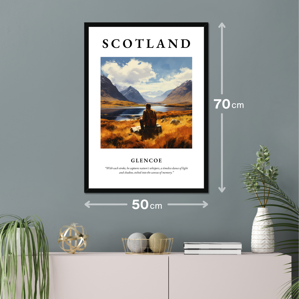 Poster of Glencoe hanging on a wall