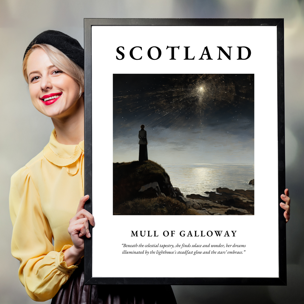 Person holding a poster of Mull of Galloway