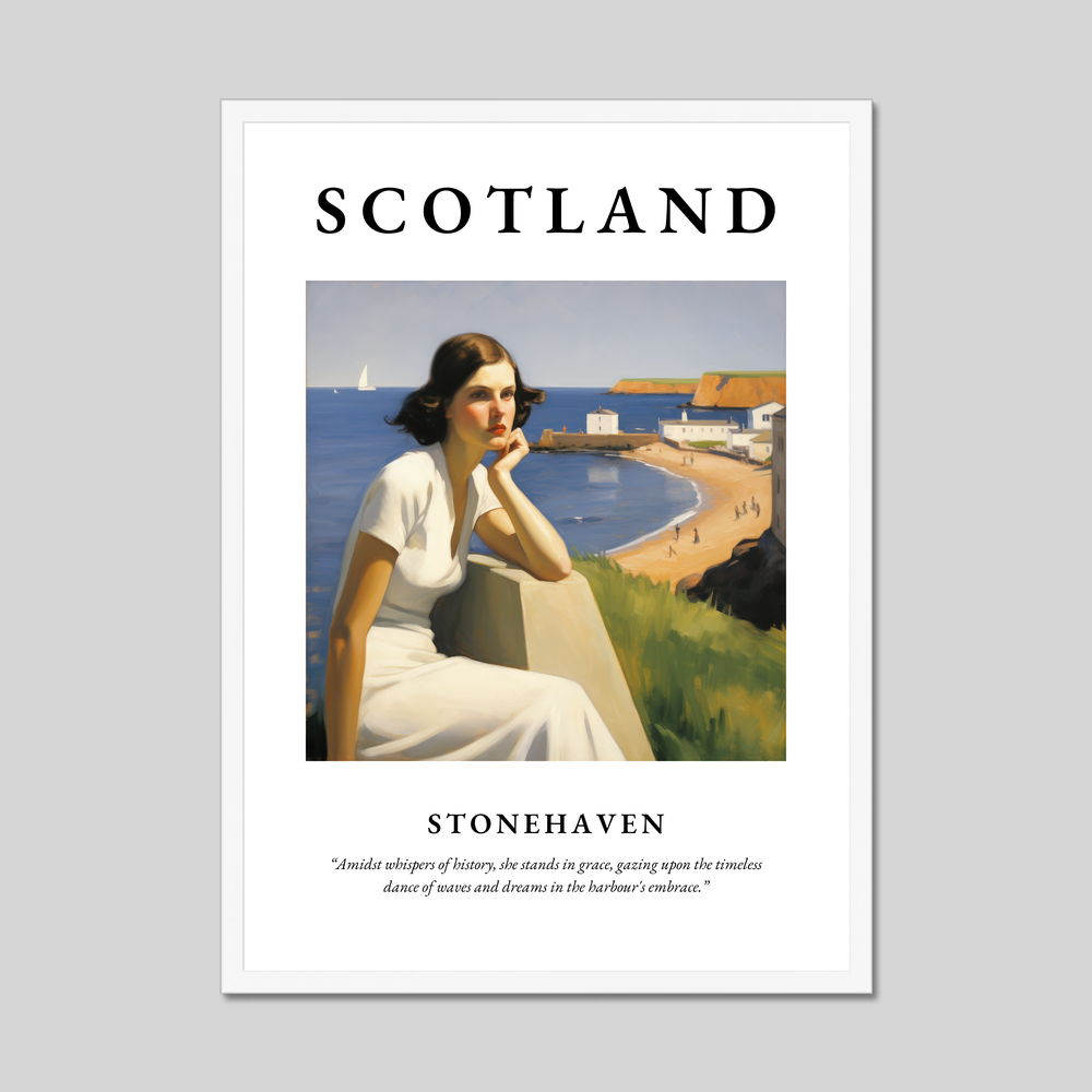 Poster in a white frame with the word Scotland